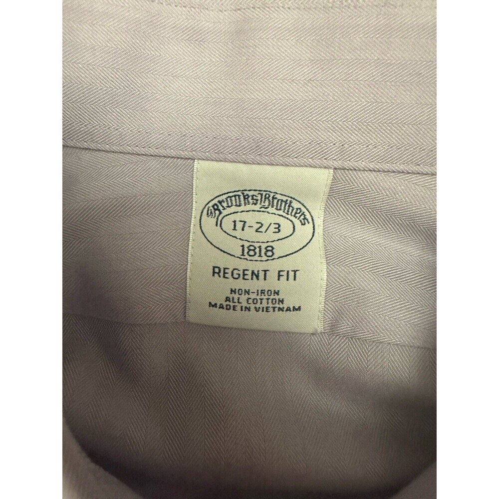 Brooks Brothers Regent Fit Men Purple Non Iron Shirt, Size 17 2/3
